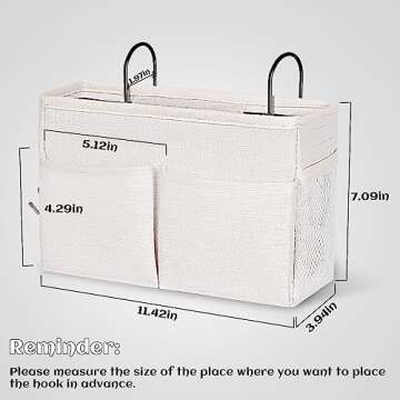 Retyion Bedside Hanging Storage Basket for Headboards & Bunk Beds - Stylish Organizer Caddy