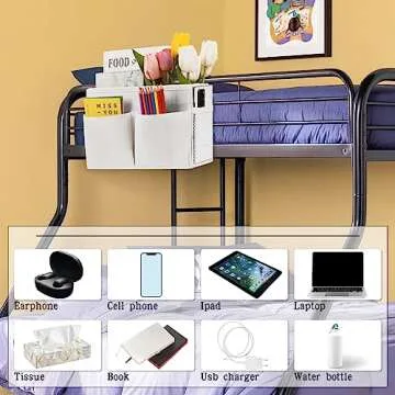 Retyion Bedside Hanging Storage Basket for Organization