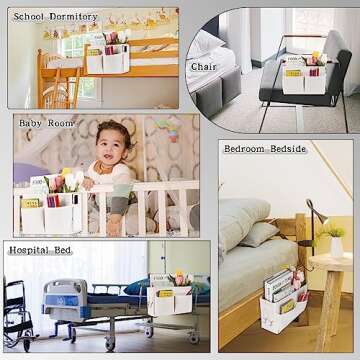 Retyion Bedside Hanging Storage Basket for Organization