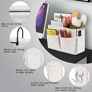 Retyion Bedside Hanging Storage Basket for Organization