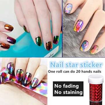 XICHEN Starry Sky Nail Art Stickers - 24 Designs for All