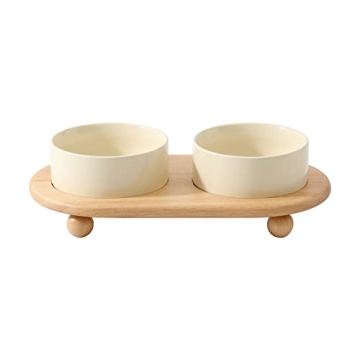 Elevated Ceramic Cat Bowl Set for Stylish Dining