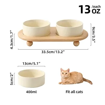 Elevated Ceramic Cat Bowl Set for Stylish Dining