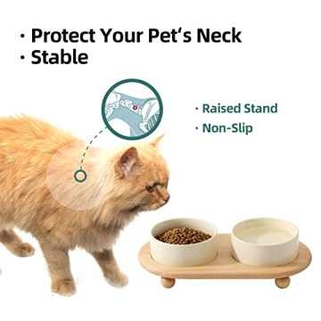 Elevated Ceramic Cat Bowl Set for Stylish Dining