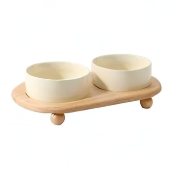 Elevated Ceramic Cat Bowl Set for Stylish Dining
