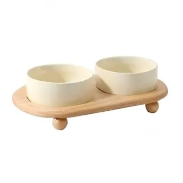 Elevated Ceramic Cat Bowl Set for Stylish Dining