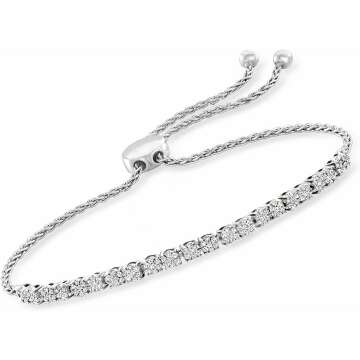 Gorgeous 0.50 ct. Diamond Cluster Bolo Bracelet