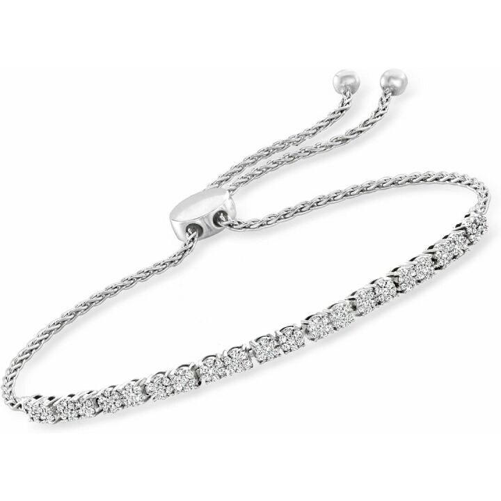 Gorgeous 0.50 ct. Diamond Cluster Bolo Bracelet