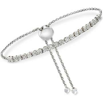 Gorgeous 0.50 ct. Diamond Cluster Bolo Bracelet
