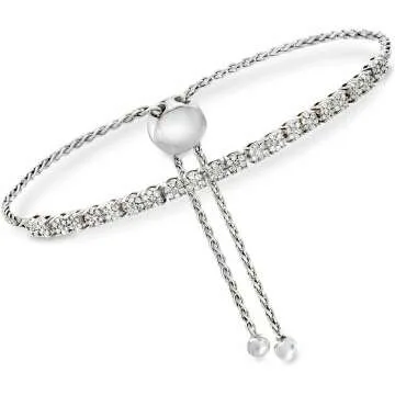 Gorgeous 0.50 ct. Diamond Cluster Bolo Bracelet