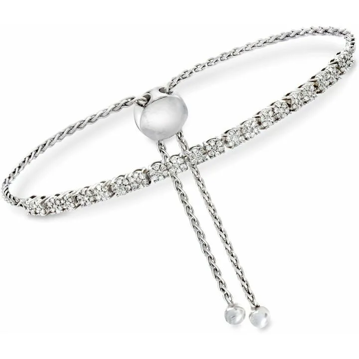Gorgeous 0.50 ct. Diamond Cluster Bolo Bracelet