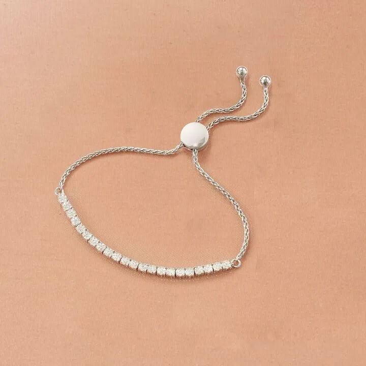 Gorgeous 0.50 ct. Diamond Cluster Bolo Bracelet