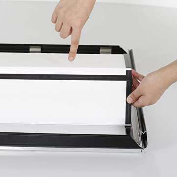 M&T Displays Portable Snap Poster Frame - Easy Assembly