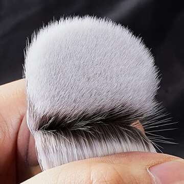 DIFFUNY Large Makeup Brushes Double Ended Foundation Brush & Concealer Brush, Flat Top Kabuki Foundation Brush for Liquid, Cream, Blending, Buffing, Concealer, Dual Sided Make Up Brushes