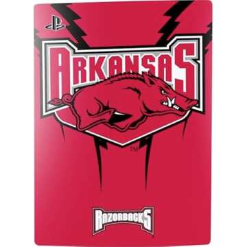Skinit Decal Gaming Skin Compatible with PS5 Bundle - Officially Licensed University of Arkansas-Fayetteville Razorbacks Design