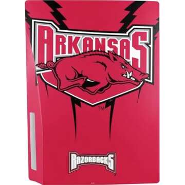 Skinit Decal Gaming Skin Compatible with PS5 Bundle - Officially Licensed University of Arkansas-Fayetteville Razorbacks Design