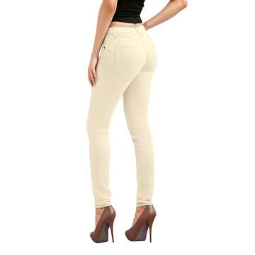 Hybrid & Company Butt Lift Stretch Denim Jeans - Ivory
