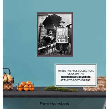 Suffragette Funny Vintage Photo - Weird Gift for Feminist Women, ERA Fan - Retro Photograph Picture Poster - 8x10 Wall Art Home Decor, Dorm