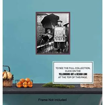 Suffragette Funny Vintage Photo - Weird Gift for Feminist Women, ERA Fan - Retro Photograph Picture Poster - 8x10 Wall Art Home Decor, Dorm