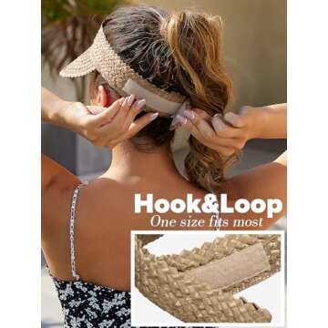 Visors for Women, Sun Visors for Women Straw Hats for Women Handmade Sun Hat Womens Packable Beach H...