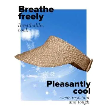 Stylish Handmade Straw Visors for Women - Packable Beach Hats