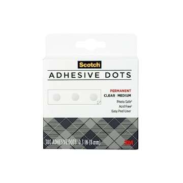 Scotch Adhesive Dots, Medium, 300 Dots/Pack, Easy Dispensing, Permanent, Photo-Safe (010-300M)