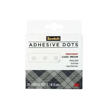 Scotch Adhesive Dots, Medium, 300 Dots/Pack, Easy Dispensing, Permanent, Photo-Safe (010-300M)