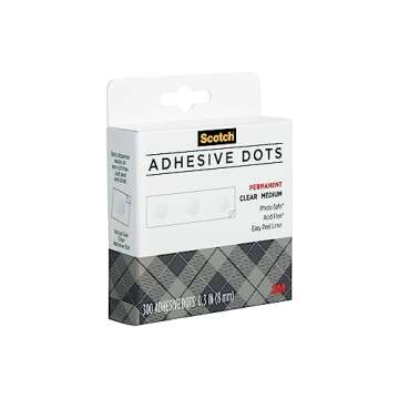 Scotch Adhesive Dots, Medium, 300 Dots/Pack, Easy Dispensing, Permanent, Photo-Safe (010-300M)