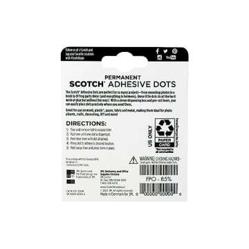 Scotch Adhesive Dots, Medium, 300 Dots/Pack, Easy Dispensing, Permanent, Photo-Safe (010-300M)