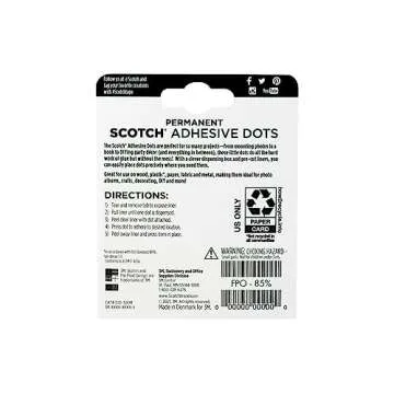 Scotch Adhesive Dots, Medium, 300 Dots/Pack, Easy Dispensing, Permanent, Photo-Safe (010-300M)