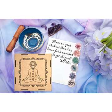 Crystal Quartz Tachyonized Chakra Set - Advanced Chakra Healing Crystals Kit for Root, Sacral, Solar Plexus, Heart, Throat, Third Eye, and Crown Balancing - Chakra