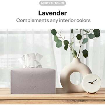 Carrotez Stylish PU Leather Tissue Box Cover Lavender