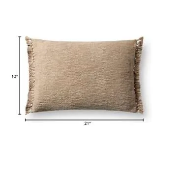 Loloi Magnolia Home by Joanna Gaines Jett Collection PMH0063 Beige 13'' x 21'' Cover w/Poly Pillow