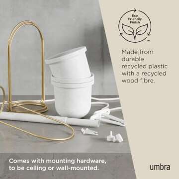 Umbra Triflora Hanging Planter for Window, Indoor Herb Garden, Set of 3, White/Brass