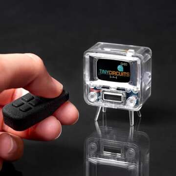 TinyTV 2 - Portable Retro Television with Working Rotary knobs - Load Your own Videos Easily via USB onto Your own minature TV (Clear)