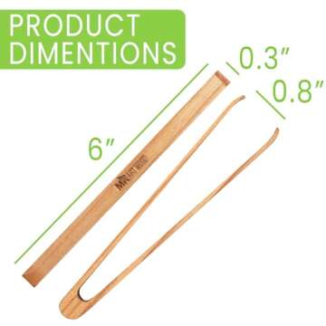 4 Pcs Wooden Toaster Tongs | 6-Inch Premium Maple Kitchen Utensils | Easy-Grip, Anti-Slip Design for Toast, Fruits, Bread, Pickles, Bacon, BBQ, and Parties