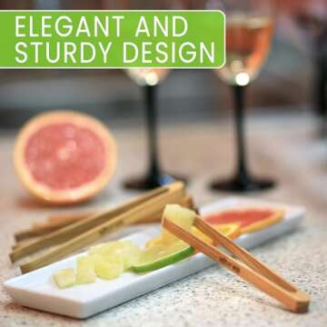 4 Pcs Wooden Toaster Tongs | 6-Inch Premium Maple Kitchen Utensils | Easy-Grip, Anti-Slip Design for Toast, Fruits, Bread, Pickles, Bacon, BBQ, and Parties