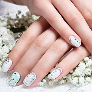 1440 Pack Crystal Flat Back Rhinestone Round Diamante Gems, Non-Self-Adhesive (Clear AB, 5 MM)