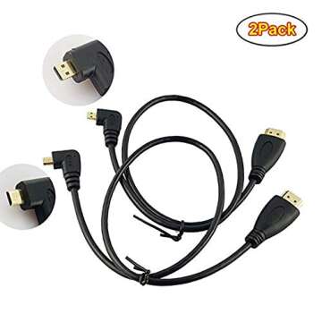 Seadream Angled Micro HDMI to HDMI Cable 2Pack 1.64 Feet with 90 Degree Connectors