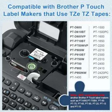 Labelife 8 Pack 24mm Label Tape TZe-251 Replacement for Brother P touch TZe TZ Tape 24mm 0.94 Laminated White TZe251 for Brother PTouch PT-D600 PT-D610BT PT-P710BT PT-P750W PT-P700 Label Maker, 1 Inch