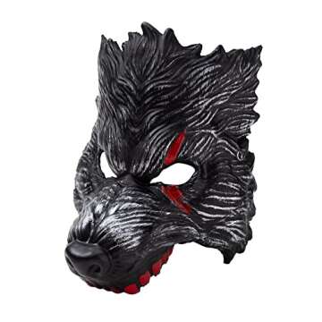 Spooktacular Creations 3 Pcs Halloween Wolf Mask Animal 3D Werewolf Head Masks Werewolf Mask And Claws For Adults Men