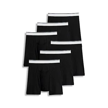 Jockey Men's Underwear Pouch 5" Boxer Brief - 6 Pack, Black, M