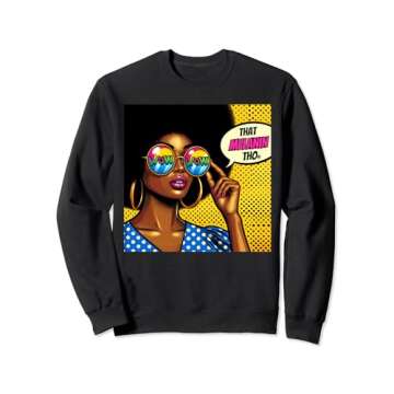 That Melanin Tho Pop Art Wow Black Afro Woman Owned Business Sweatshirt