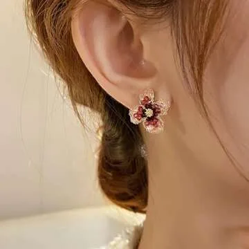 Lightweight Hypoallergenic Cherry Blossom Earrings for Women