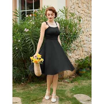 Belle Poque Elegant Black Cocktail Dress for Women