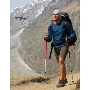 6 Pack Men's Quick Dry Long Sleeve Shirts Moisture Wicking Sun Protection UV UPF SPF Performance T-Shirt for Casual Workout L