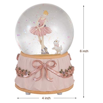 Dreameizor Ballerina Snow Globe Plays Greensleeves Musical Toy
