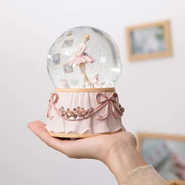 Dreameizor Ballerina Snow Globe Plays Greensleeves Musical Toy