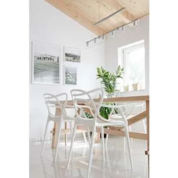 Durable Stackable Modern Plastic Dining Chairs Set of 2