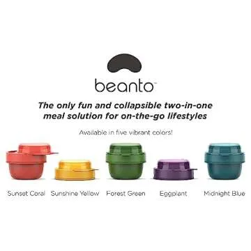 Beanto Bowl Collapsible Lunchbox - Bento Style Bowls for Soup, Salad, Sandwiches and Snacks - Reusab...